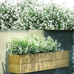 12 buntar konstgjorda buskar buskar falska blommor utomhus dekorativa konstgjorda buskar buskar för blomsterarrangemang, bordsdekoration, hem trädgård dekor (vit)