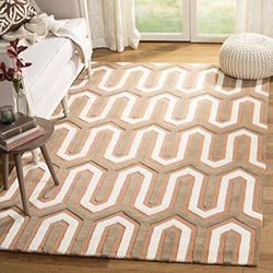 Safavieh "Pinza con Textura Zona Alfombra, luz Azul/Gris, 91 x 152 x 1,6 cm PPPP, Lana, Orange/Grey, 121 X 182 cm