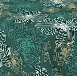 Venilia 55339 - Nappe en Toile cirée - avec imprimé Ylang - Ronde - Nappe - Nappe en Toile cirée imperméable - Facile d'entretien - 1,4 x 1,4 m