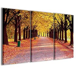 Stampe su Tela Afbeelding, canvas, kleuren van de herfst, moderne herfstkleuren, uit 3 panelen, klaar om op te hangen, 90 x 60 cm