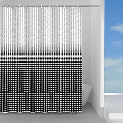 Gedy 120X200, Bianco G-Ipnosi, Realizzata in PES, 100% Impermeabile, Finitura Nero, Design R&S, Tenda per Doccia provvista di 12 Anelli, 2 Anni di Garanzia