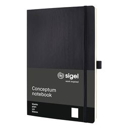SIGEL CO338 Notizbuch Conceptum, ca. A4, blanko, schwarz: Notebook Conceptum, Classic, Softcover