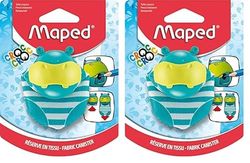 Maped - Material Escolar - Sacapuntas Croc Croc Hipo - Sacapuntas con Depósito Extensible - 1 Orificio para Afilar - Fácil Apertura de Depósito - Diseño Lúdico con Forma de Hipopótamo (Paquete de 2)