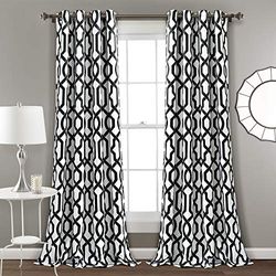 Lush Decor Edward - Set di tende oscuranti a traliccio, per soggiorno, sala da pranzo, camera da letto (coppia), 213,4 x 132,1 cm, in poliestere