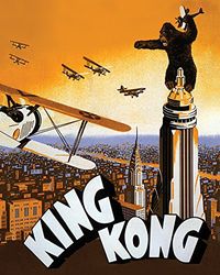 King Kong Plane 40 x 50 cm kanvastryck, polyester, multifärg, 40 x 50 x 3,2 cm