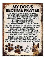 SHAWPRINT MY Dog's Bedtime Prayer Retro Style Metal TIN Sign/Plaque, DANE, 4" x 3" Fridge Magnet