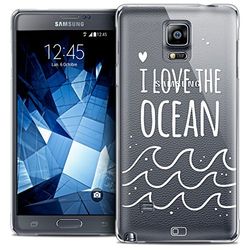 Caseink - Fodral för Samsung Galaxy Note 4 [Crystal HD Collection Summer Design I Love Ocean - Styv - Ultratunn - Tryckt i Frankrike]