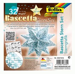 Folia 403/1515 Stella bltter Bascetta, pieghevole, colore: blu ghiaccio/Stampa