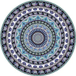 Miracle Home Mandala/Paréo Multi 309, 100% Coton, Bleu, 180 RD