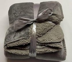 CRS Fur Fabrics Manta, Gris, 140cm x 180cm