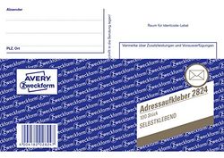 AVERY Zweckform 2824, adreslabelstickers, DIN A6, zelfklevend, 100 vellen, wit
