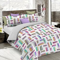 Italian Bed Linen Conjunto de capa de edredão (Echo na Itália), microfibra, multicolor, 2 praças
