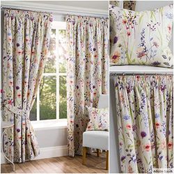 Sundour Hampshire Rideaux plissés 117 x 182 cm Demi-Panama en Polycoton, Multicolore