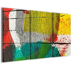 Stampe su Tela Cuadro abstracto exclusivo 059 Cuadros modernos 120 x 90 cm en 3 paneles ya enmarcados