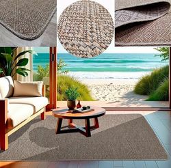 Tadi & Imperio1979 Tapis Rubis pour extérieur et intérieur - terrasse, Jardin, entrées, couloirs, Balcon, Salle à Manger, Cuisine - Disponible en Or et Beige - 85 x 350 cm.