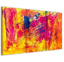 Stampe su Tela Cuadro abstracto exclusivo 074 cuadros modernos 90 x 60 cm en 3 paneles ya enmarcados