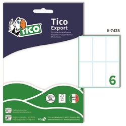 Tico e-7438 Self-Adhesive Labels Pack of 10 Sheets (60 Labels 74x38 mm) White