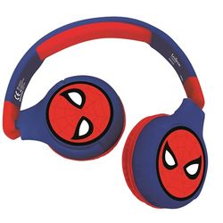 Lexibook, Spider-Man, Cuffie Bluetooth 2 in 1 Stereo Wireless Wired, Volume sicuro per bambini, pieghevoli, regolabili, rosso/blu, HPBT010SP