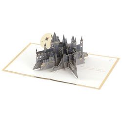 Hallmark Harry Potter Carte 3D et pop-up pour toutes les occasions Motif serpent doré, bâton de balai, anniversaire, fête des pères, Noël, fille, fils, petite-fille, petit-fils, Wizarding World, doré
