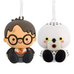 Hallmark Better Together Harry Potter y Hedwig - Adornos magnéticos de Navidad, Juego de 2