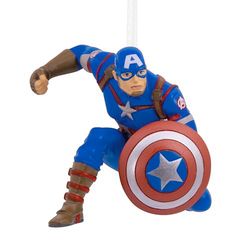Hallmark Captain America Ornament, MARVEL Avengers Tree Decoration, Disney Hanging Ornament, Hanging Ornament, Gifts for Christmas