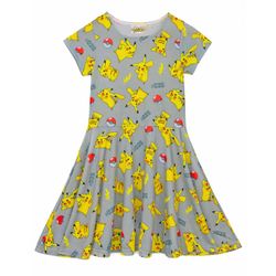 Pokemon Girls Pikachu Short-Sleeved Skater Dress