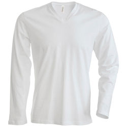 Kariban Herr Slim Fit Långärmad V-ringad T-shirt
