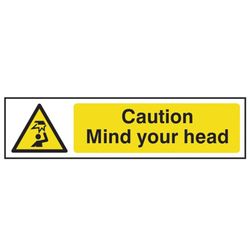 Scan Caution Mind Your Head - Pvc Sign 200 X 50mm