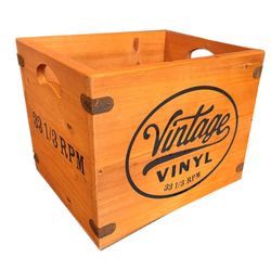 Skivback i trä för LP-skivor / Vintage