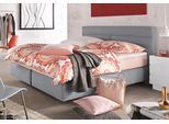 Boxspringbett, grau (hellgrau), B:175cm L:212cm, Bezug Kaltschaum-Topper: 100% Polyester, beidseitig mit Klimafaser versteppt. Abnehmbar und bei 40 C waschbar.;Bezug Kopfteil und seitliche Unterboxen: feiner Strukturstoff aus 77% Polyester, 23% Viskose.;Bezug Obermatratze: 100% Polyester, WESTFALIA SCHLAFKOMFORT, Komplettbetten, Boxspringbett