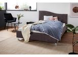 Polsterbett, grau (anthrazit), B:152cm H:100cm L:210cm, Bezug Bett: Velours mit grober Lederoptik (100% Polyester);Bonnellfederkernmatratze: 51% Polypropylen, 39% Polyester, 10% Baumwolle;Kaltschaummatratze: 100% Polyester, Bezug abnehm- und waschbar bis 60C, WESTFALIA SCHLAFKOMFORT, Betten, Polsterbett