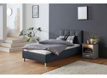 Polsterbett, schwarz, B:110cm H:98cm L:210cm, Bezug Bett: 100% Polyurethan;Bonnell-Federkernmatratze: 51% Polypropylen, 39% Polyester, 10% Baumwolle;Kaltschaummatratze: 100% Polyester, Bezug abnehm- und waschbar bis 60C, WESTFALIA SCHLAFKOMFORT, Betten, Polsterbett