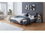 Polsterbett, schwarz (charcoal), B:190cm H:98cm L:210cm, Bezug Bett: 100% Polyester;Bonnell-Federkernmatratze: 51% Polypropylen, 39% Polyester, 10% Baumwolle;Kaltschaummatratze: 100% Polyester, Bezug abnehm- und waschbar bis 60C, WESTFALIA SCHLAFKOMFORT, Betten, Polsterbett