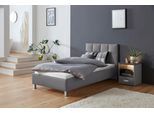 Polsterbett, grau, B:110cm H:98cm L:210cm, Bezug Bett: 100% Polyurethan;Bonnell-Federkernmatratze: 51% Polypropylen, 39% Polyester, 10% Baumwolle;Kaltschaummatratze: 100% Polyester, Bezug abnehm- und waschbar bis 60C, WESTFALIA SCHLAFKOMFORT, Betten, Polsterbett