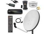 ARLI ARLI 60 cm HD Sat Anlage weiss Set inkl. Receiver +Kabel +Stecker SAT-Antenne (60 cm