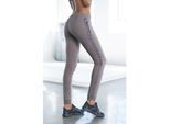 LASCANA ACTIVE Jogginghose grau Gr. M (40/42) für Damen. Mit Reißverschlüsse, Logodruck, Piping, Logoschriftzug. Bequem. Nachhaltig.