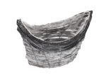 Rattan-Pflanzschiff, grau-wash, 30 x 17 x 21,5 cm