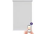 sunlines Elektrisches Rollo »San Francisco«, verdunkelnd, Verdunkelung, mit Bohren, freihängend, appgesteuert via Bluetooth, mit Motor und Akku, weißer Fallstab