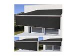 Elektrische Vollkassetten-Markise H124, 4x3m ausfahrbarer Volant ~ Polyester anthrazit, weiß
