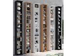 VCM Holzregal stehend platzsparender CD Schrank für 204 CDs oder 72 DVDs Maße: H. 180 x B. 21 x T. 20 cm Elegantes DVD Regal stehend Blu-Ray Regal CD Regal - Bigol