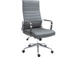 CLP Bürostuhl ergonomisch Kolumbus Echtleder, Schreibtischstuhl höhenverstellbar stufenlos, Drehstuhl mit Rollen bis 150 kg belastbar