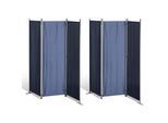 Grasekamp 2 Stück Paravent 3tlg Raumteiler Trennwand Sichtschutz Blau