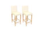 2er-Set Barhocker Cesena Kunstleder ~ creme, helle Füße