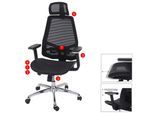 Bürostuhl MCW-A58, Schreibtischstuhl, Sliding-Funktion Stoff/Textil ISO9001 ~ schwarz/schwarz