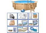 Holzpool "Java" ø 5,30 m/ 1,36m POOLROBOTER SUPER SET