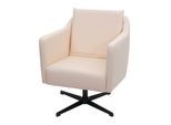 Lounge-Sessel MCW-H93b, Sessel Cocktailsessel Relaxsessel mit Fußkreuz, drehbar ~ Kunstleder creme-beige