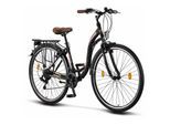 Licorne Bike Stella Premium City Bike 20,24,26 und 28 Zoll Fahrrad für Mädchen Herren und Damen 21 Gang (6 Gang bei 20 Zoll) Holland Citybike Farbe:Schwarz;Zoll:28