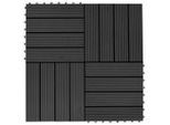 vidaXL Terrassenfliesen 11 Stück WPC 30 x 30 cm 1 qm Schwarz