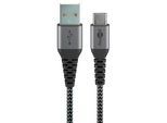 goobay USB 2.0 A/USB C Kabel 0,5 m schwarz, grau, 1 St.