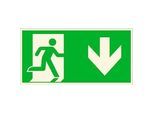 SafetyMarking® Rettungszeichen-Aufkleber "Notausgang rechts, abwärts" rechteckig 30,0 x 15,0 cm